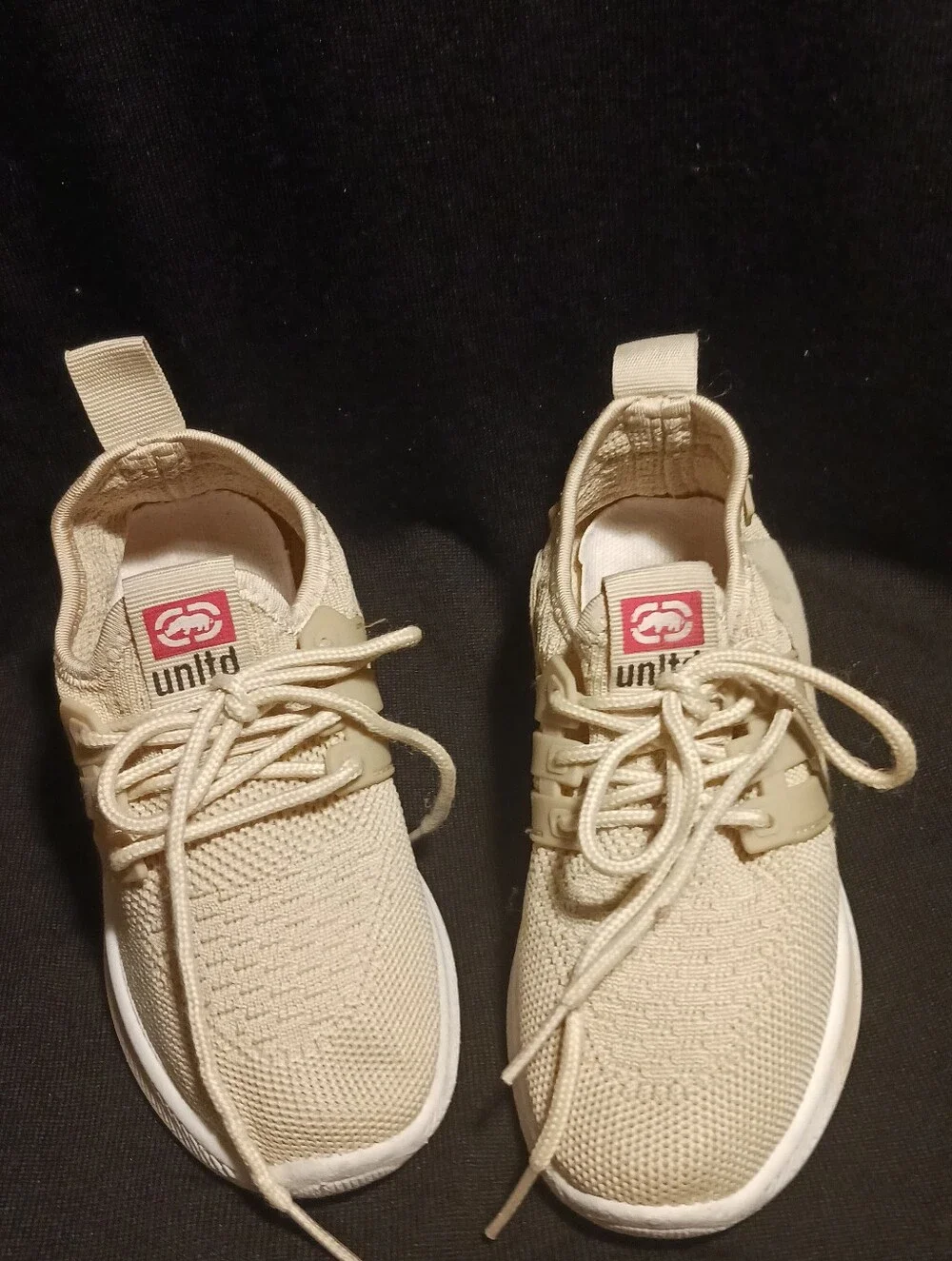 Untld Beige Knit Lace-Up Sneakers Sz 12 Unisex